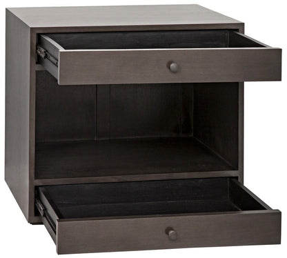 Noir Sumiko Side Table, 2-Drawer, Pale, 27.5"H (GTAB787P YUU6013PPZ)