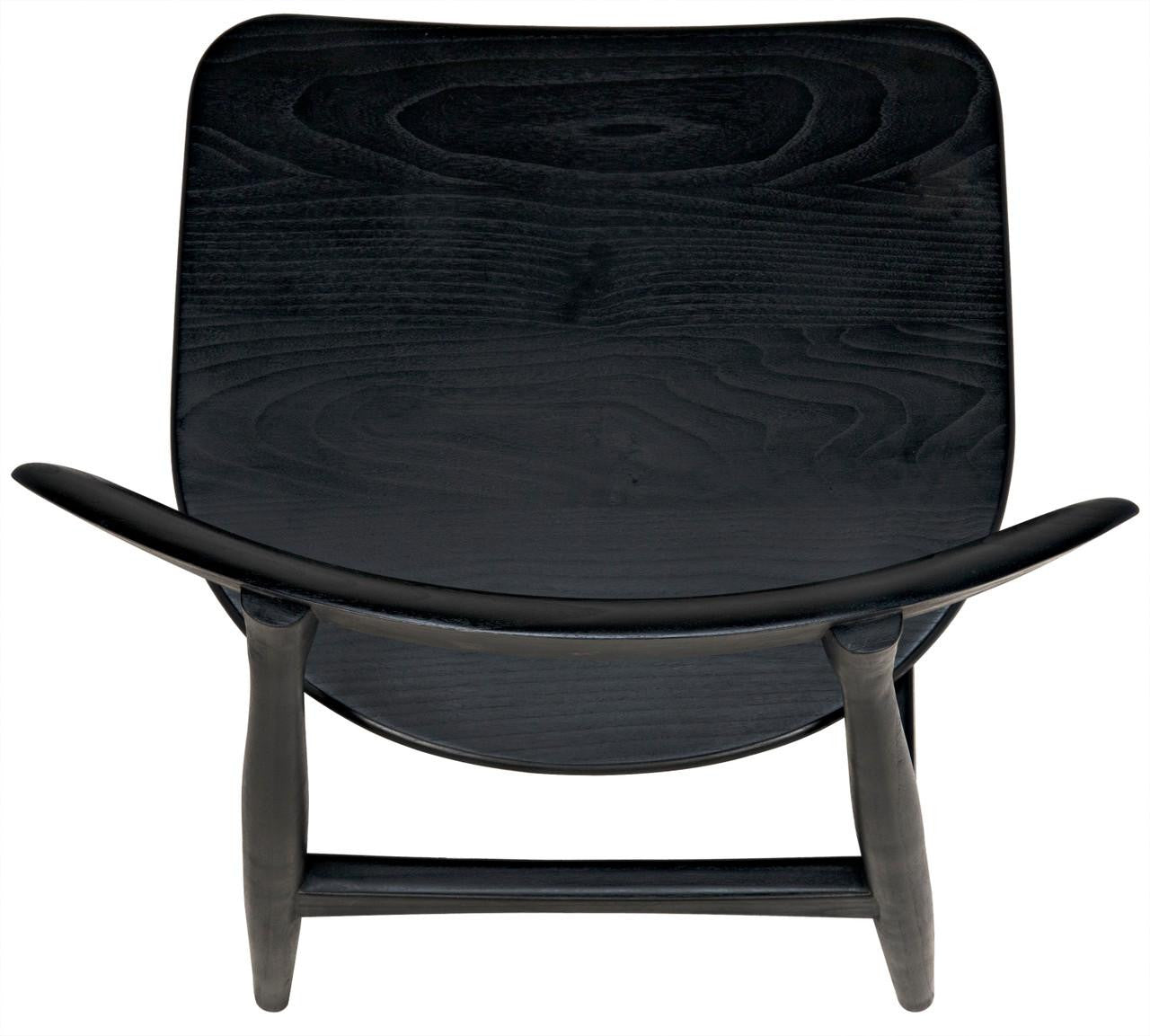 Noir Surf Dining Chair, Black Charcoal, 30.5"H (AE-15CHB YUU6013KU1)