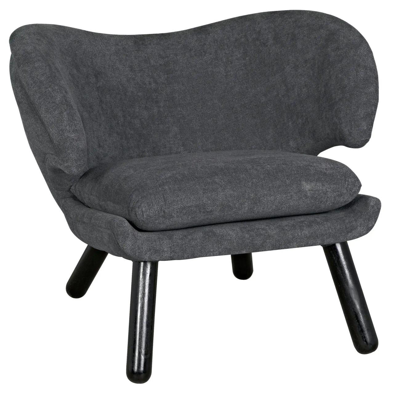 Noir Valerie Lounge Chair Black Charcoal, Ocean Gray