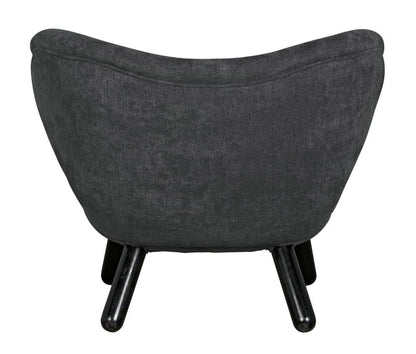 Noir Valerie Lounge Chair, Charcoal Black, Ocean Grey, 27.5"H (AE-230G YUU6013HWC)