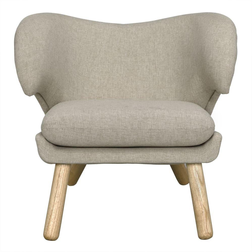 Noir Valerie Lounge Chair, Natural, Parchment, 27.5"H (AE-230W YUU6013HWD)