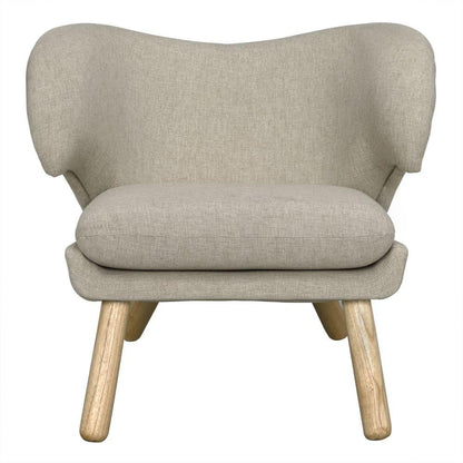 Noir Valerie Lounge Chair, Natural, Parchment, 27.5"H (AE-230W YUU6013HWD)