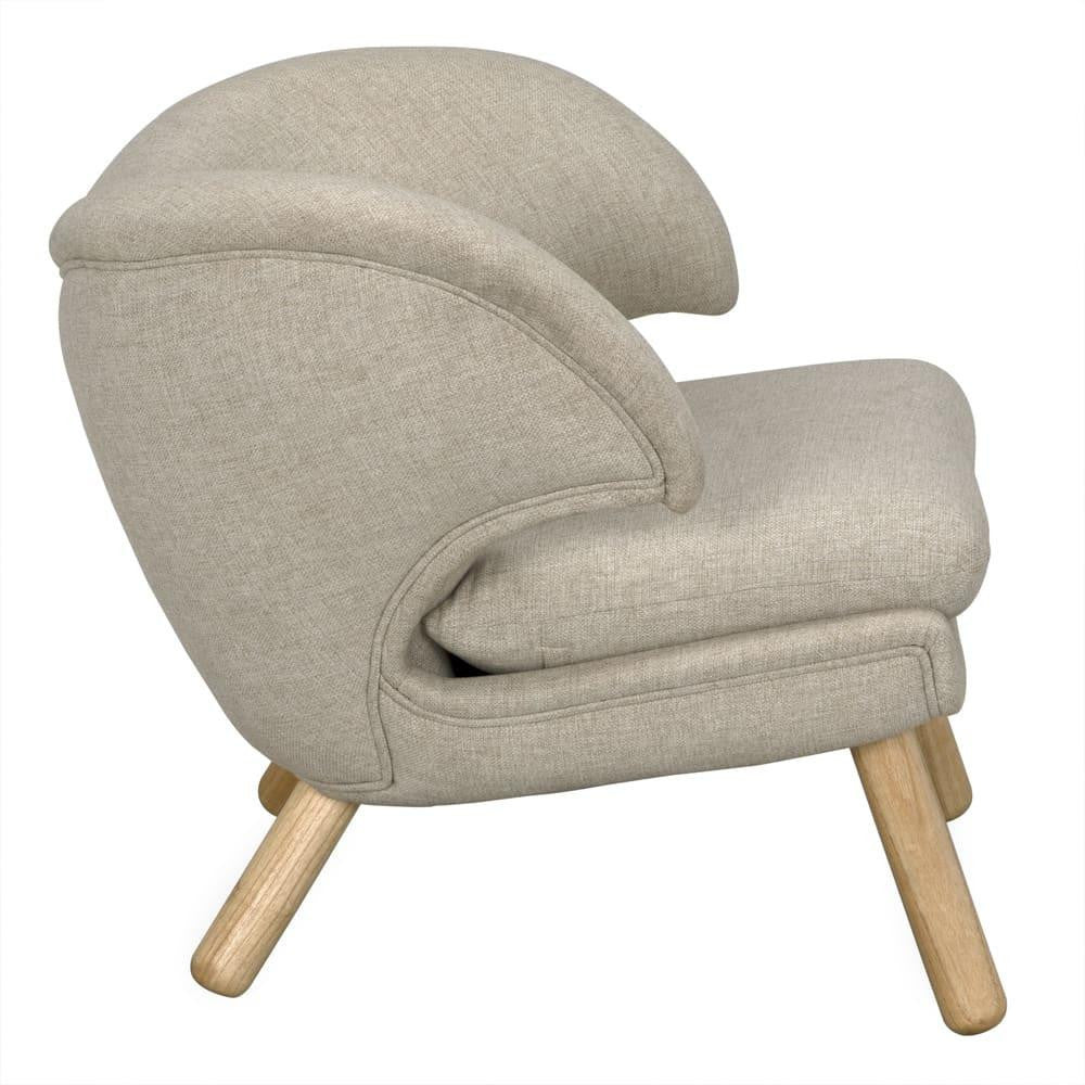 Noir Valerie Lounge Chair, Natural, Parchment, 27.5"H (AE-230W YUU6013HWD)