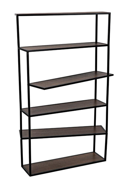 Noir Verso Bookcase Dark Walnut, Matte Black