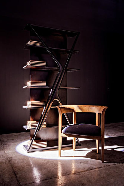 Noir Vetra Bookcase, Hand-Rubbed Black, 85"H (GBCS228HB YUU6013LU3)