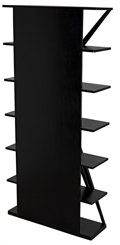 Noir Vetra Bookcase, Hand-Rubbed Black, 85"H (GBCS228HB YUU6013LU3)