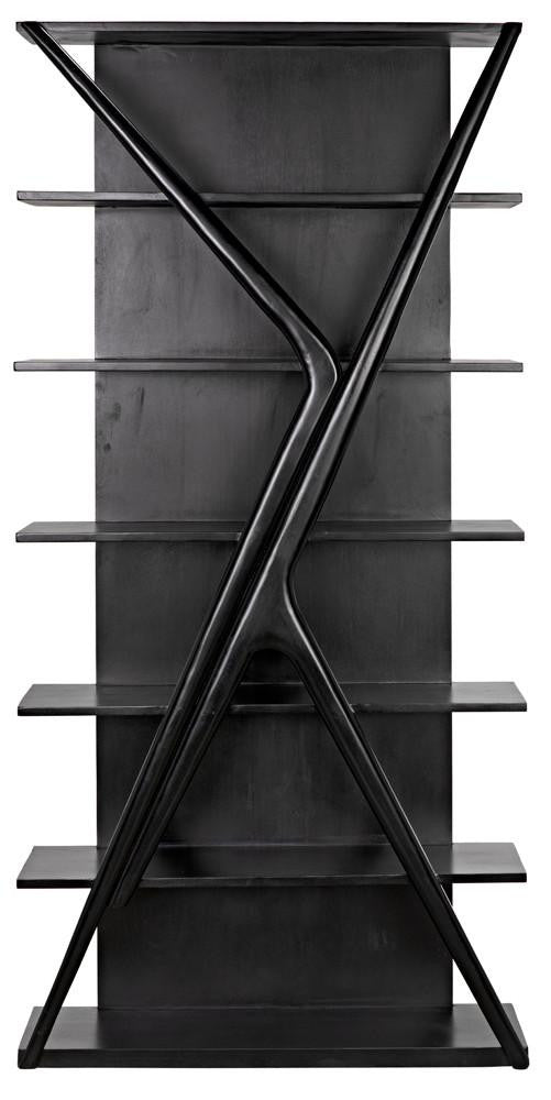 Noir Vetra Bookcase Hand-Rubbed Black