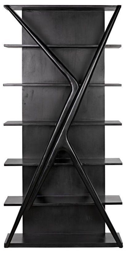 Noir Vetra Bookcase Hand-Rubbed Black
