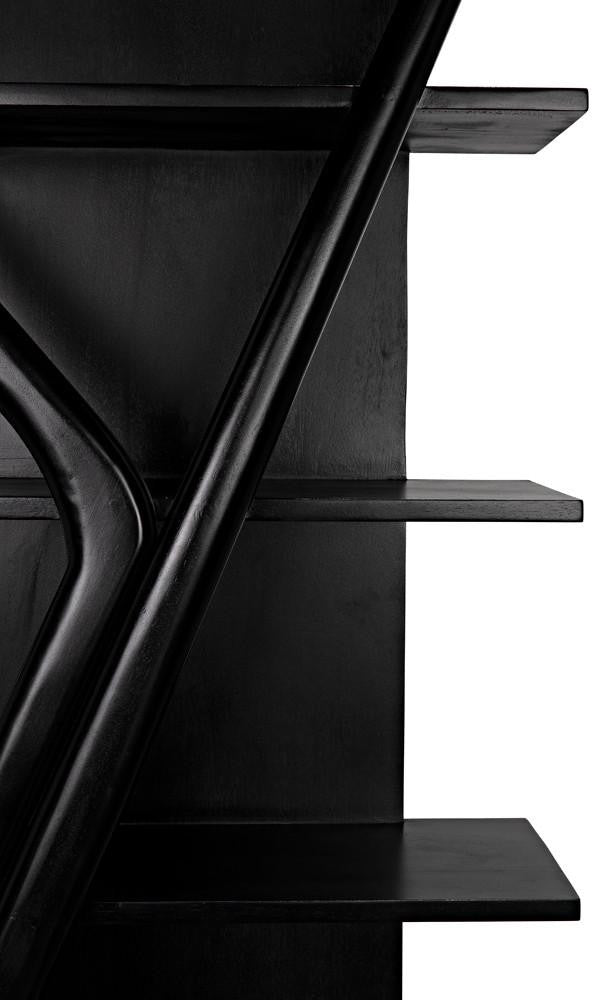 Noir Vetra Bookcase, Hand-Rubbed Black, 85"H (GBCS228HB YUU6013LU3)
