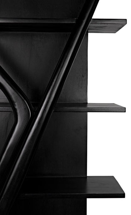 Noir Vetra Bookcase, Hand-Rubbed Black, 85"H (GBCS228HB YUU6013LU3)