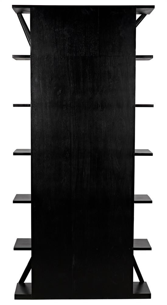 Noir Vetra Bookcase, Hand-Rubbed Black, 85"H (GBCS228HB YUU6013LU3)
