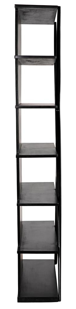 Noir Vetra Bookcase, Hand-Rubbed Black, 85"H (GBCS228HB YUU6013LU3)