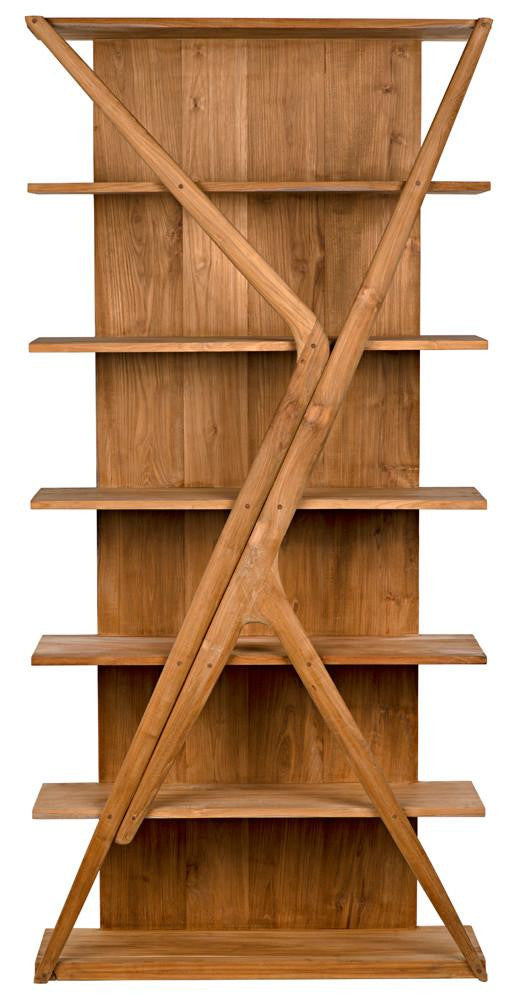 Noir Vetra Bookcase, Natural, 84.5"H (GBCS228T YUU6013LU4)
