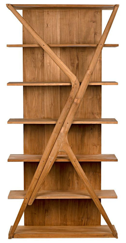 Noir Vetra Bookcase, Natural, 84.5"H (GBCS228T YUU6013LU4)