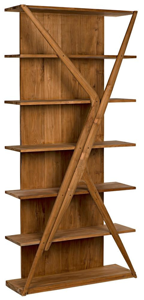 Noir Vetra Bookcase, Natural, 84.5"H (GBCS228T YUU6013LU4)