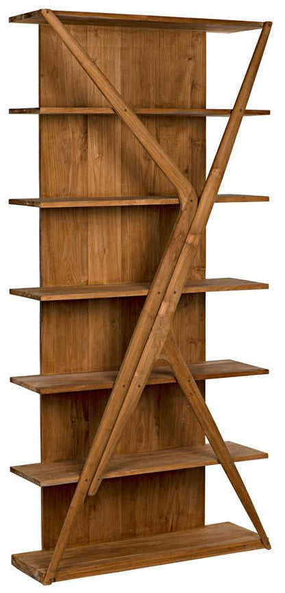 Noir Vetra Bookcase, Natural, 84.5"H (GBCS228T YUU6013LU4)