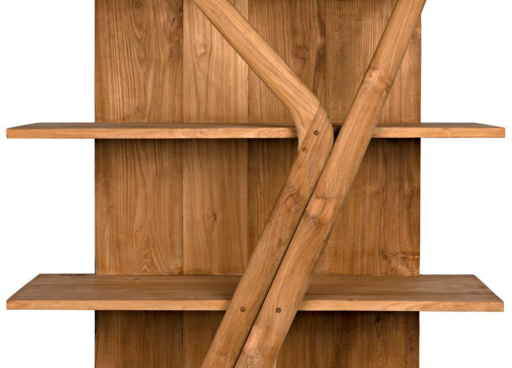 Noir Vetra Bookcase, Natural, 84.5"H (GBCS228T YUU6013LU4)