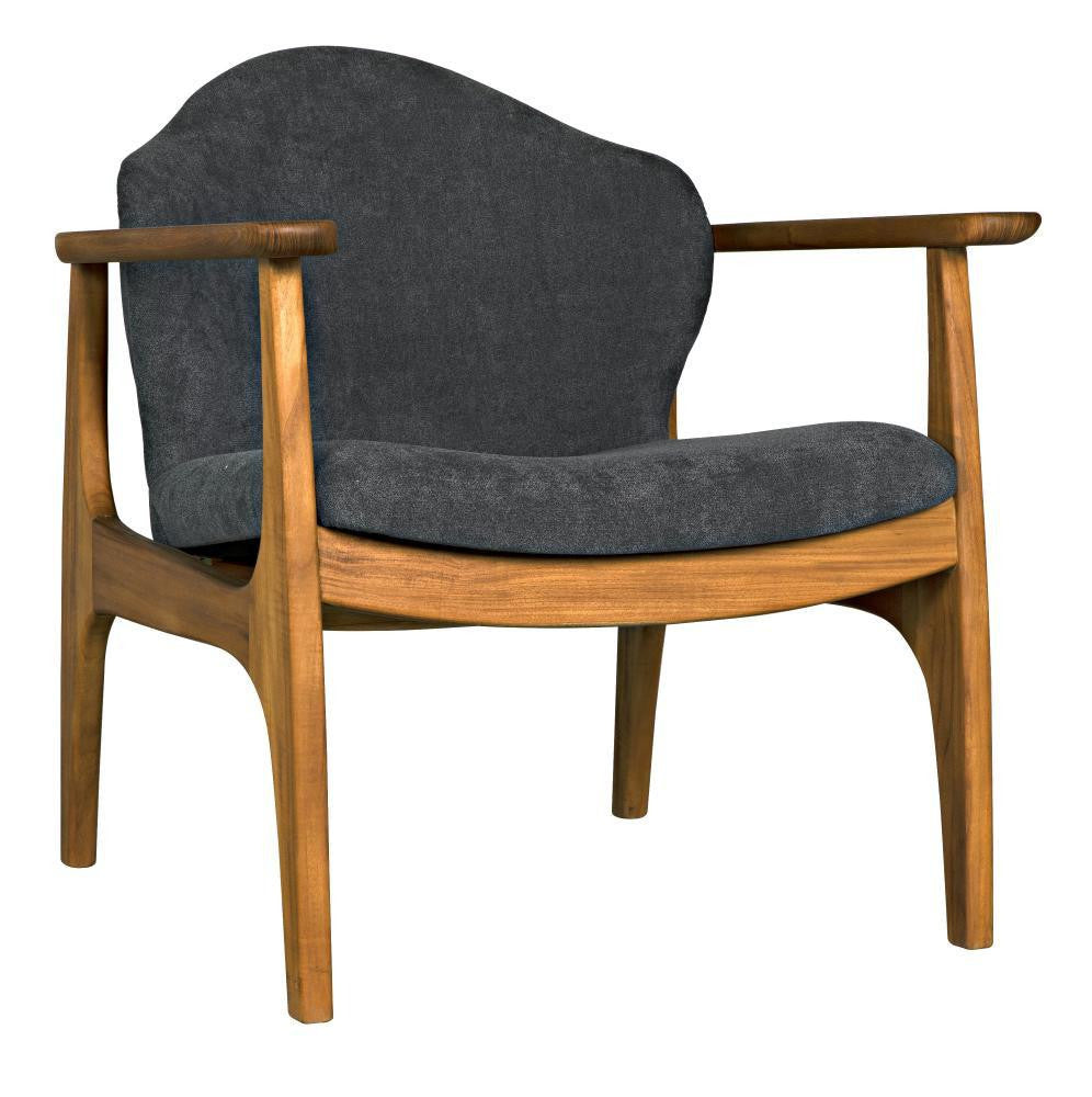 Noir Vittorio Lounge Chair Natural, Ocean Gray
