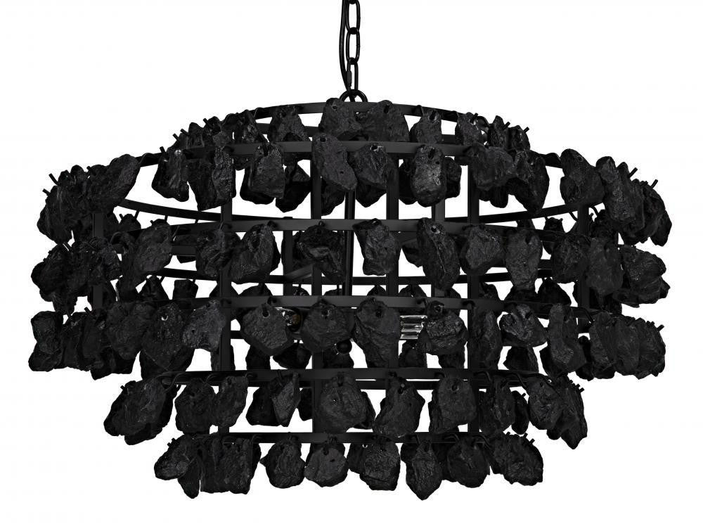 Noir Vulcan Chandelier Matte Black