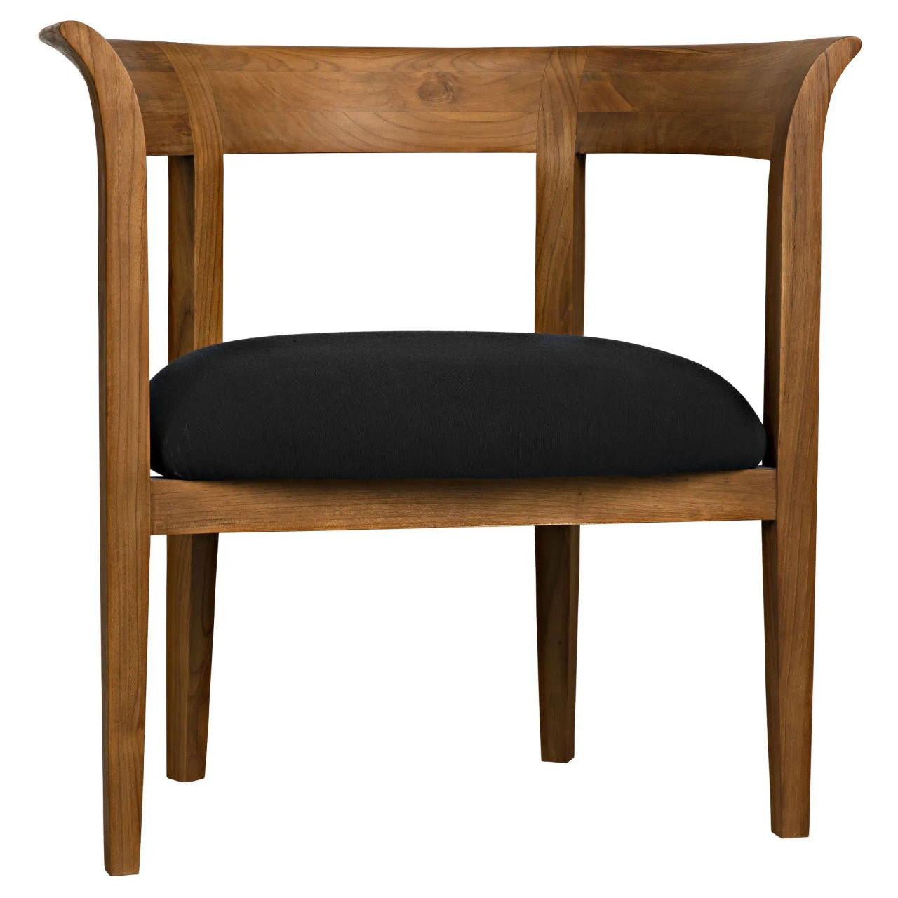 Noir Webster Club Chair Natural, Black