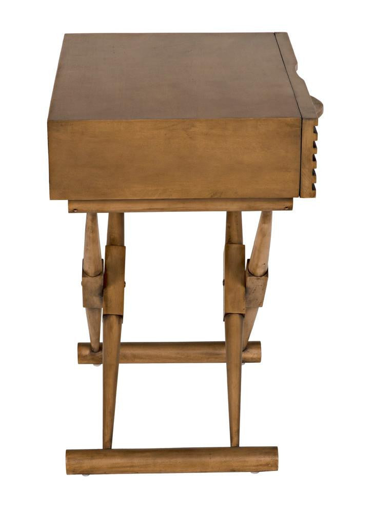 Noir Zanta Side Table, 1-Drawer, Saddle Brown, 28"H (GTAB671SB YUU6013PQV)