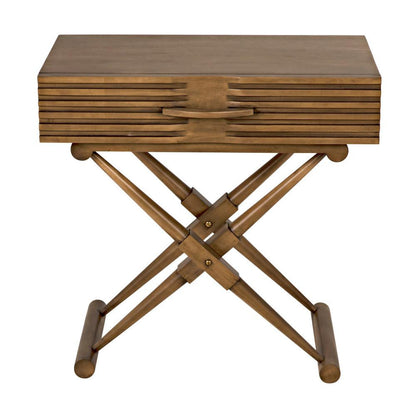 Noir Zanta Side Table, 1-Drawer, Saddle Brown, 28"H (GTAB671SB YUU6013PQV)