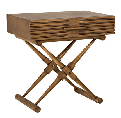 Noir Zanta Side Table, 1-Drawer, Saddle Brown, 28"H (GTAB671SB YUU6013PQV)