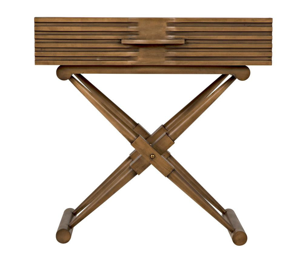 Noir Zanta Side Table, 1-Drawer, Saddle Brown, 28"H (GTAB671SB YUU6013PQV)