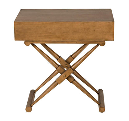 Noir Zanta Side Table, 1-Drawer, Saddle Brown, 28"H (GTAB671SB YUU6013PQV)
