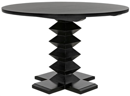 Noir Zig-Zag Dining Table Hand-Rubbed Black