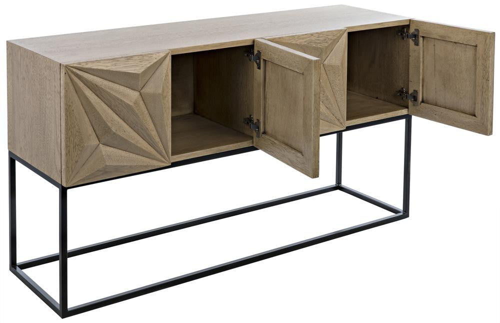 Noir Zurich Console Bleached Walnut