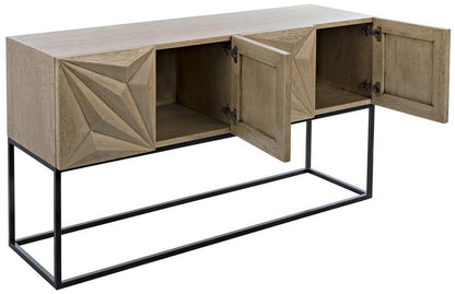 Noir Zurich Console Bleached Walnut