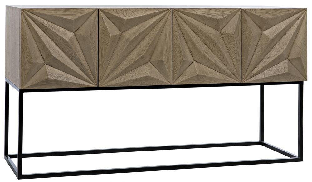 Noir Zurich Console Bleached Walnut