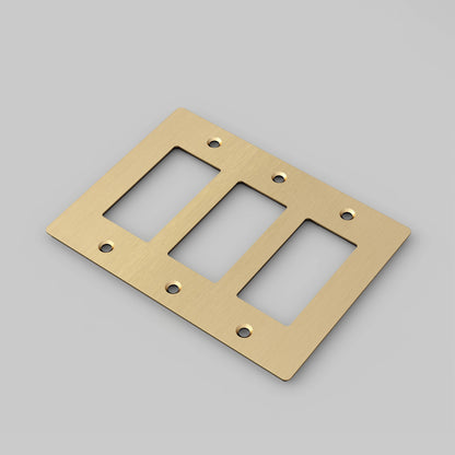 Wall Plate - 3G, No Logo, Brass