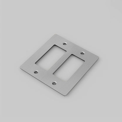 Wall Plate - 2G, No Logo, Steel