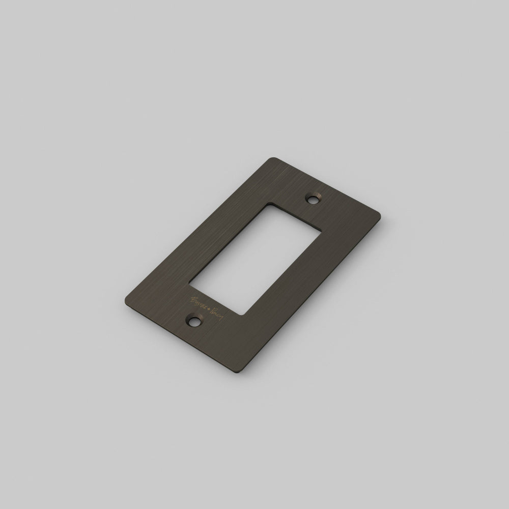 Wall Plate - 1G, Logo, Smoked Bronze