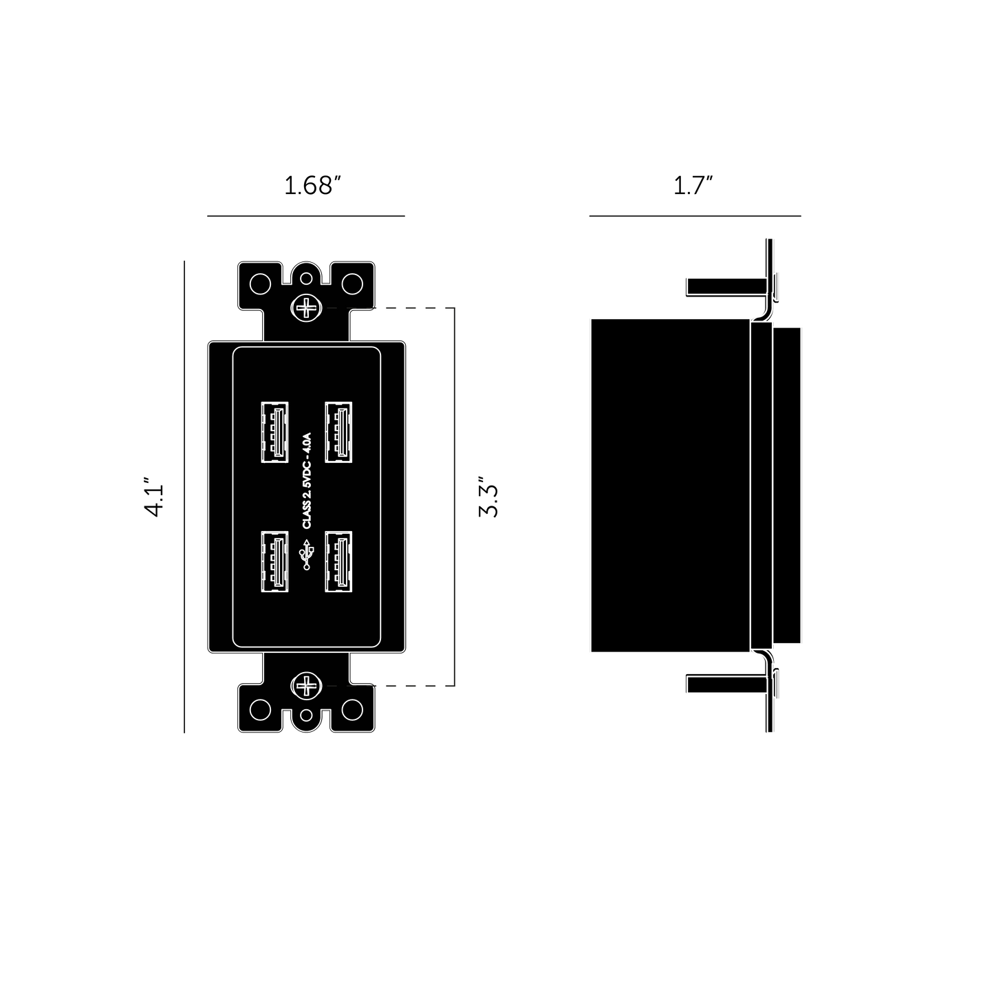 Buster + Punch Buster + Punch Outlet Module, USB Black