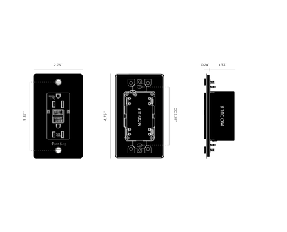 Buster + Punch Buster + Punch 1G Metal Duplex GFCI Outlet Black