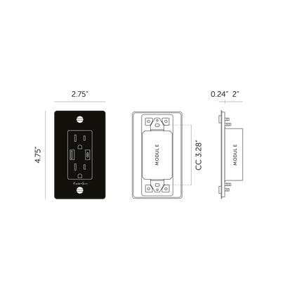 Buster + Punch 1G Combination Duplex Outlet And Usb-A + C Charger Smoked Bronze
