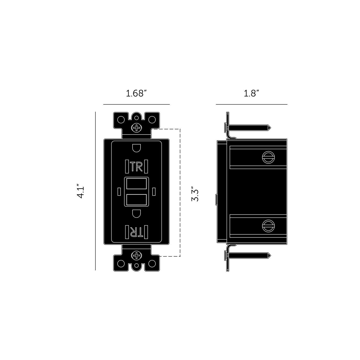 Buster + Punch Buster + Punch Outlet Module, Duplex GFCI White