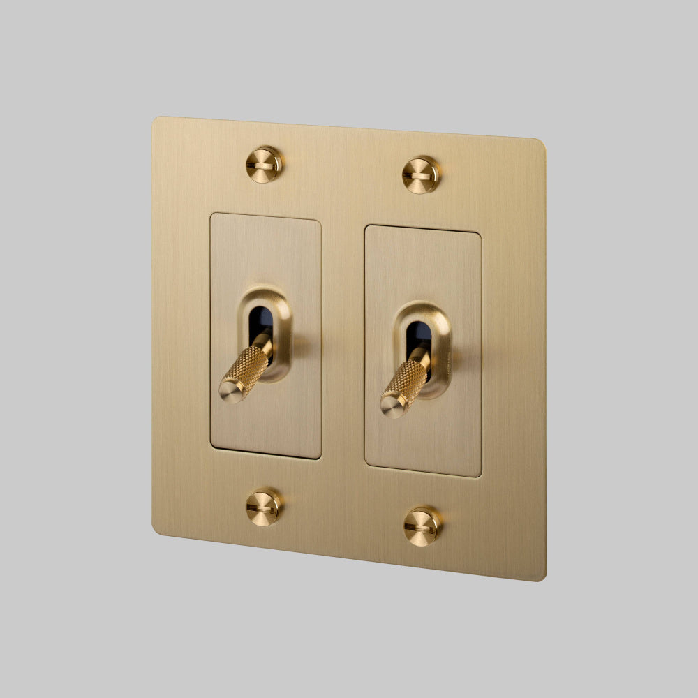 Toggle Switch - 2G, No Logo, Brass