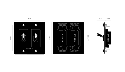 Buster + Punch Buster + Punch 2-Gang Toggle Switch Brass