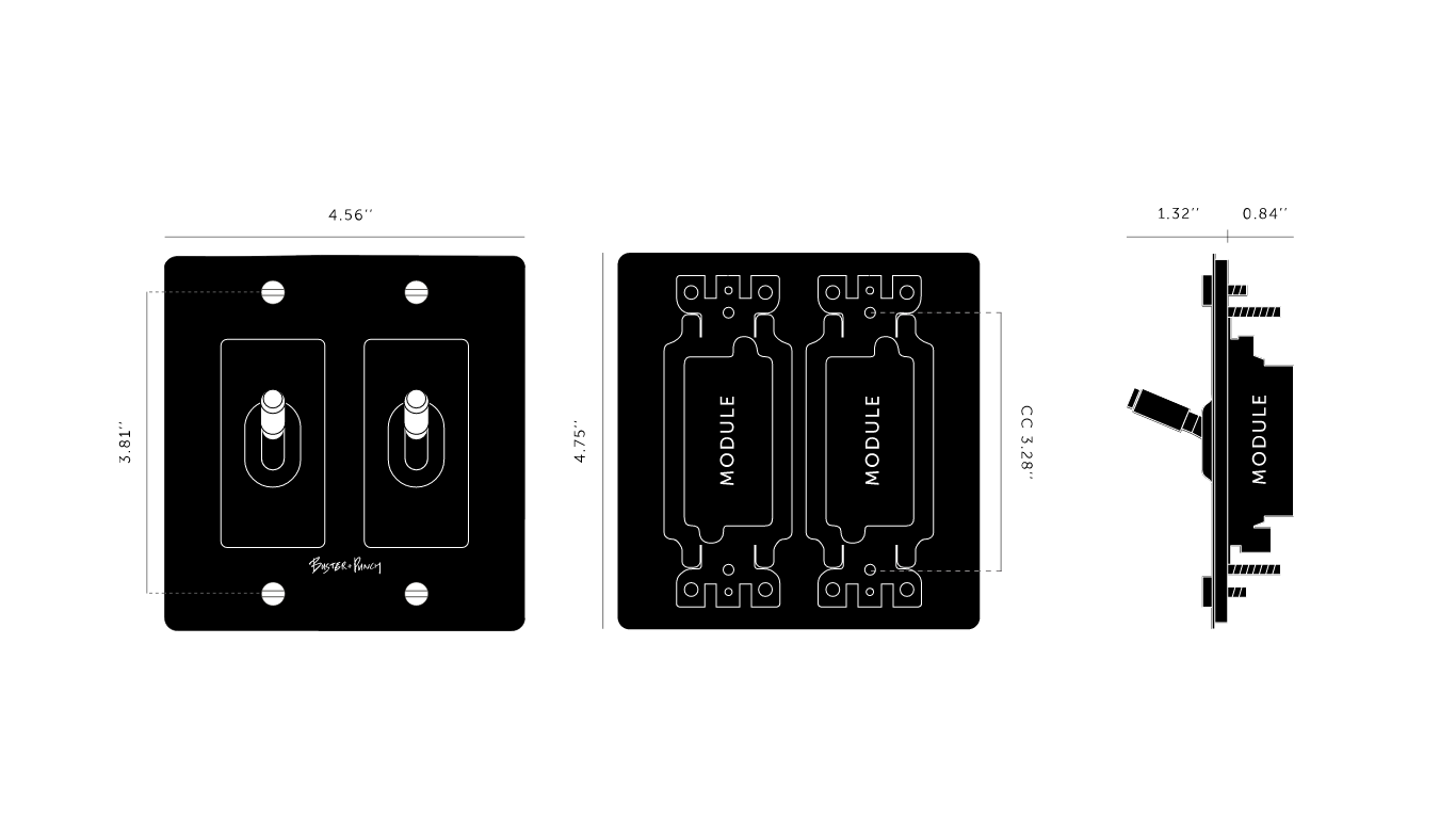 Buster + Punch Buster + Punch 2-Gang Toggle Switch White