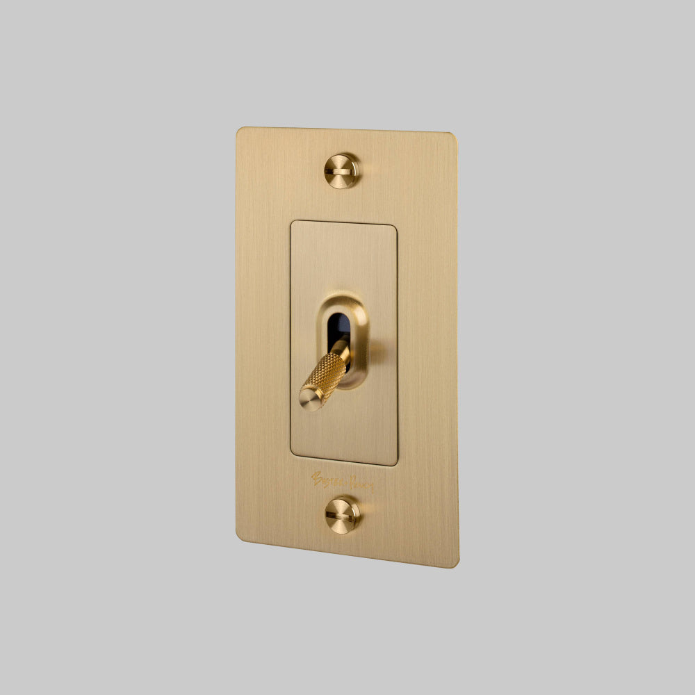 Toggle Switch - 1G, Logo, Brass