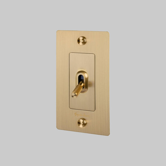 Toggle Switch - 1G, Logo, Brass