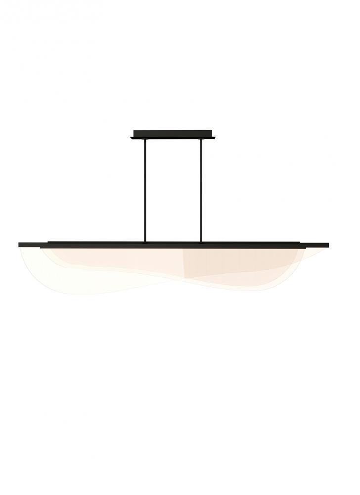 Visual Comfort Modern Nyra Linear Chandelier Black, Nightshade Black