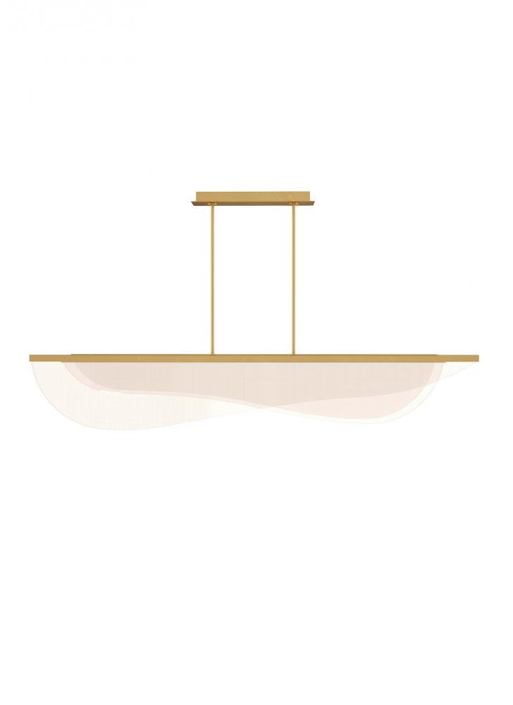 Nyra Linear Chandelier, 3-Light, LED, Plated Brass, Acrylic, 60"W (700LSNYR60BR-LED930 70PDCXT)
