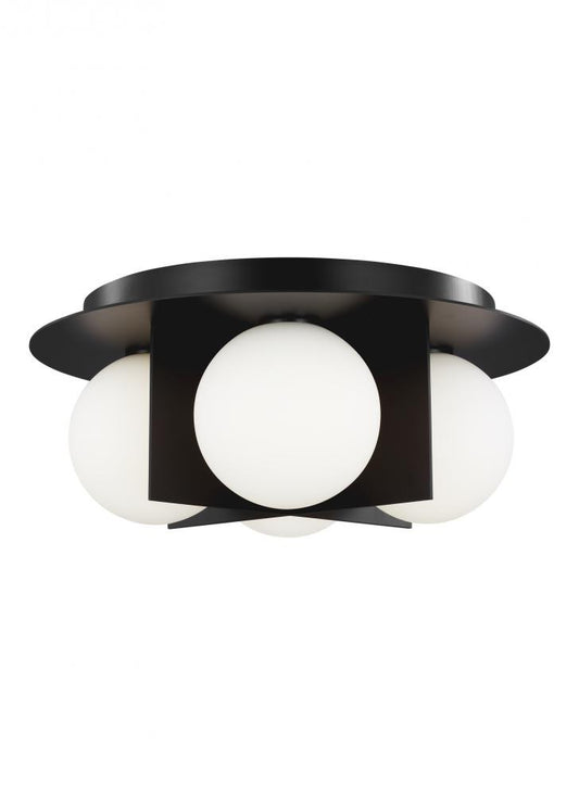 Visual Comfort Modern Orbel Flush Mount Black, Matte Black