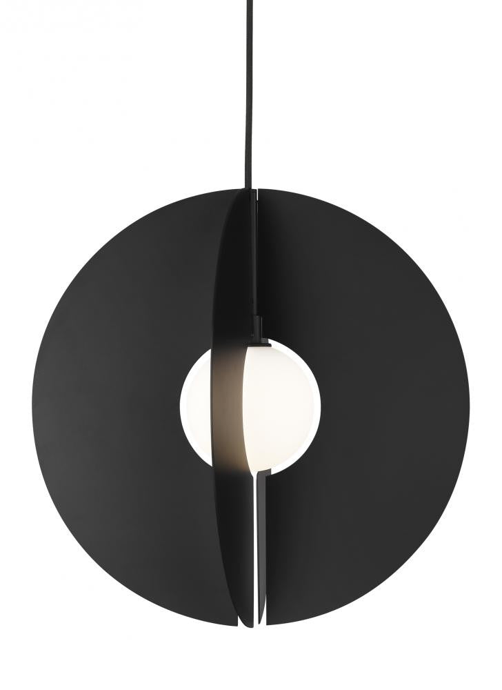 Visual Comfort Modern Orbel Round Pendant Black, Matte Black