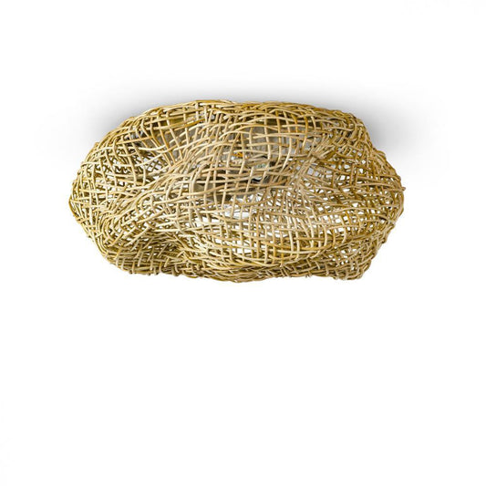 Palecek Andorra Flush Mount Natural, Antique Brass